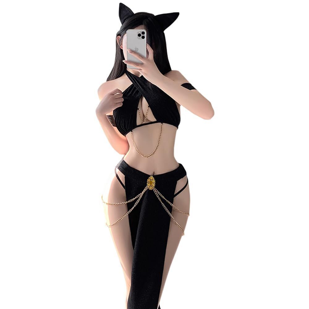 8116 sexy cat outfit lingerie cute Cosplay Costume Babydoll Egyptian anime